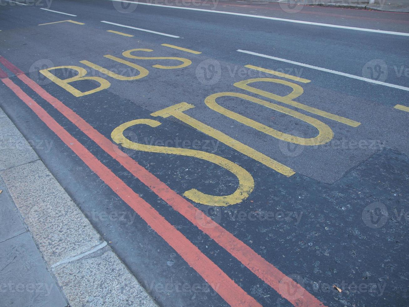 Bus stop sign photo