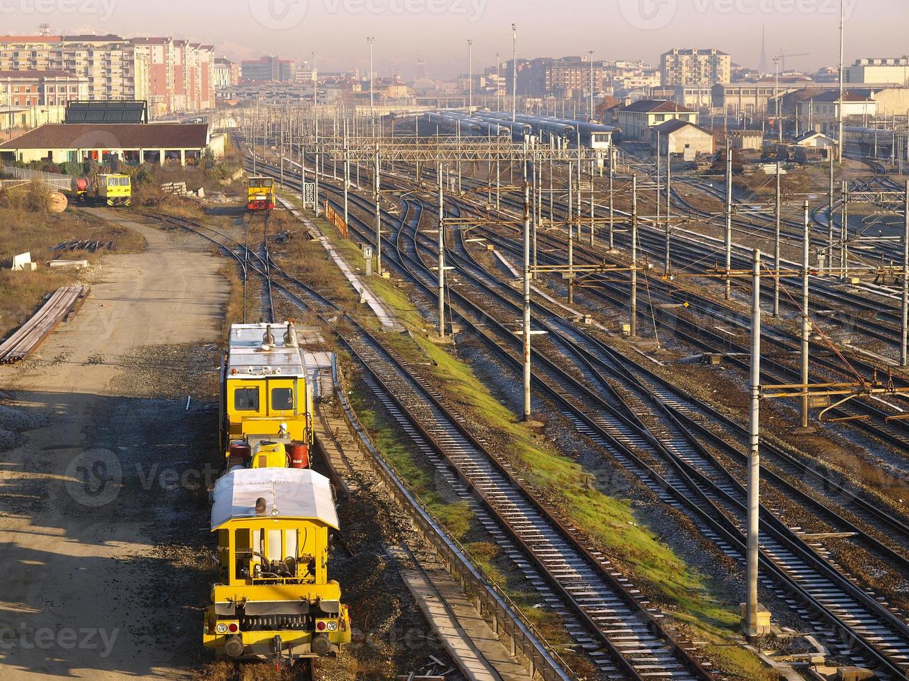 railway tracks for train photo