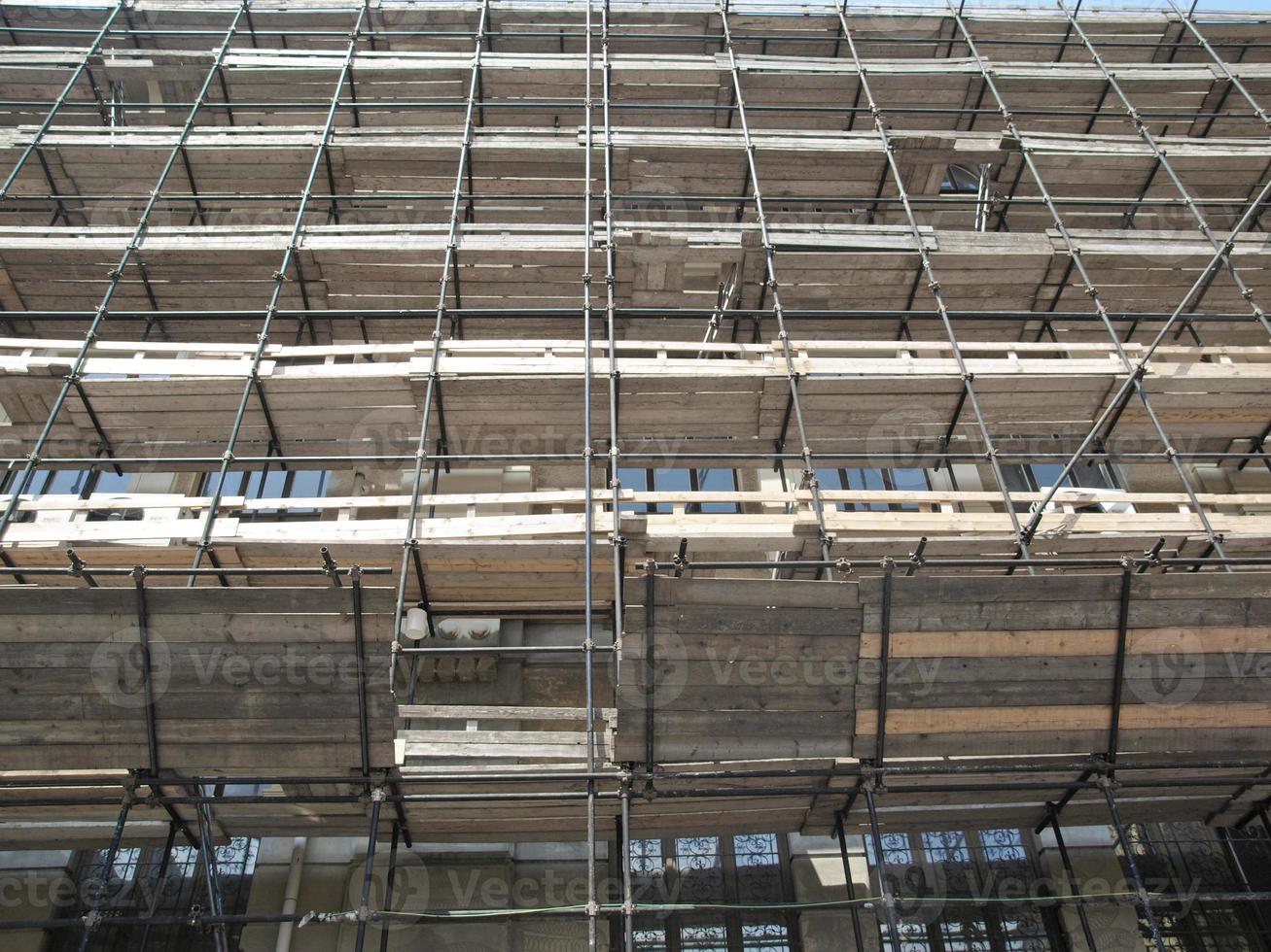 Scaffolding in building site photo