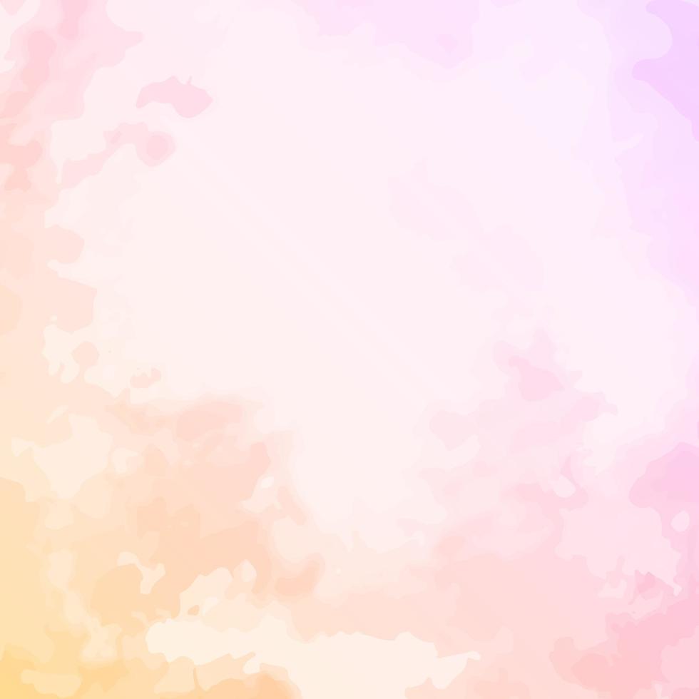 pastel peach pink watercolor background with drips blots and smudge stains vector