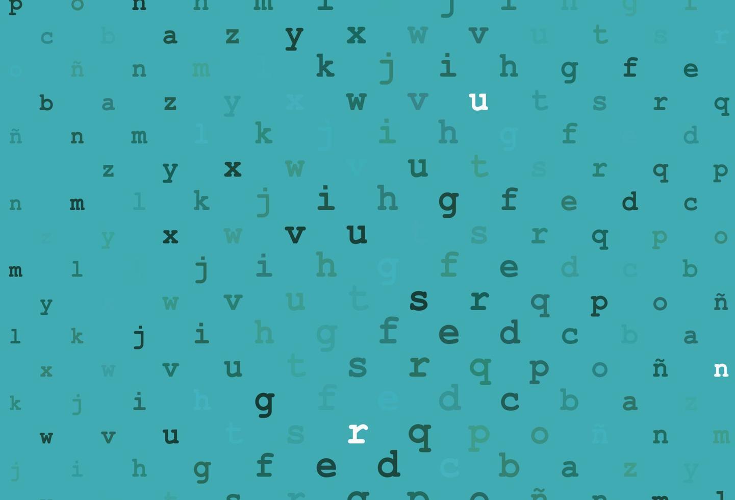 Light green, yellow vector background with signs of alphabet.