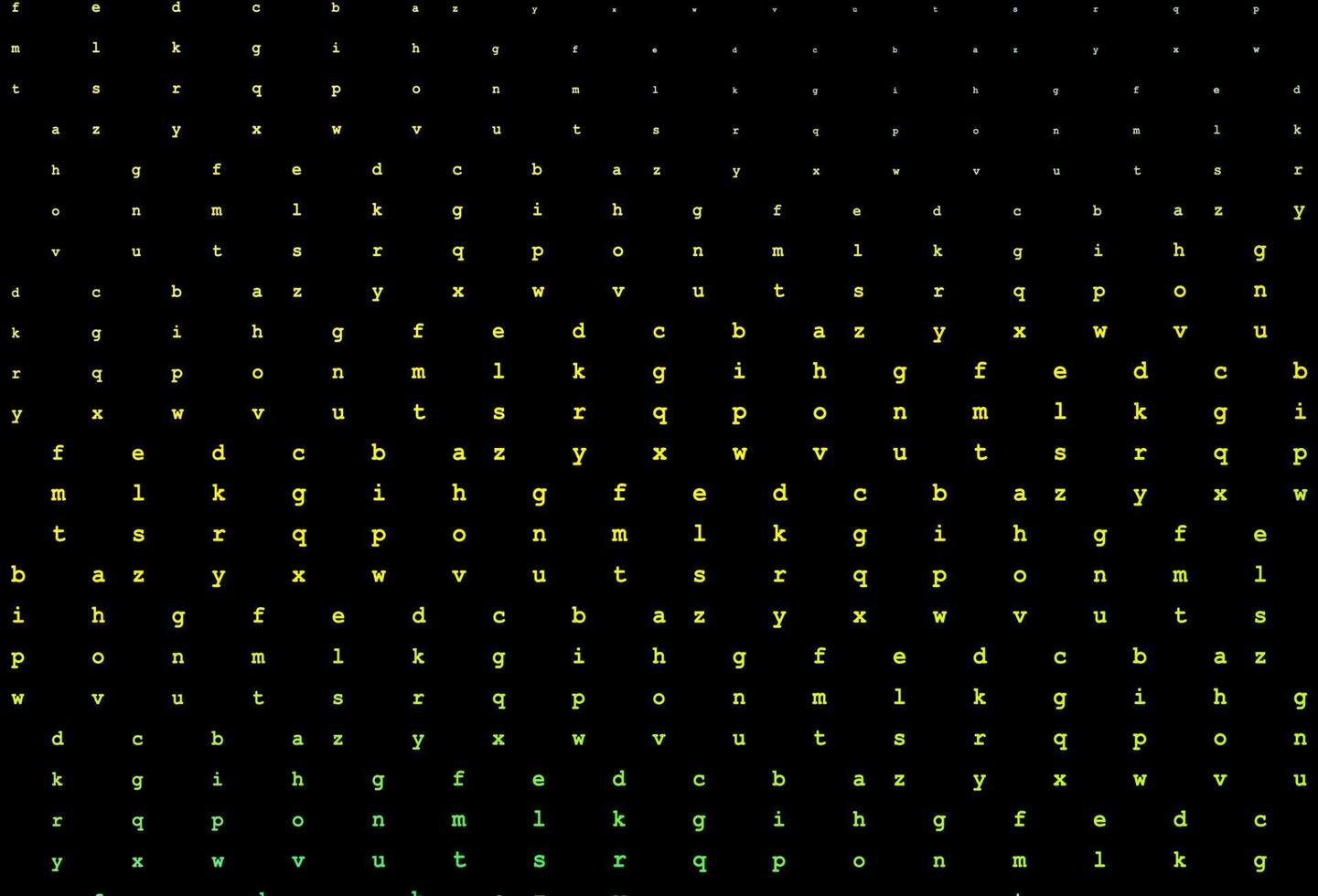 Dark green, yellow vector template with isolated letters.