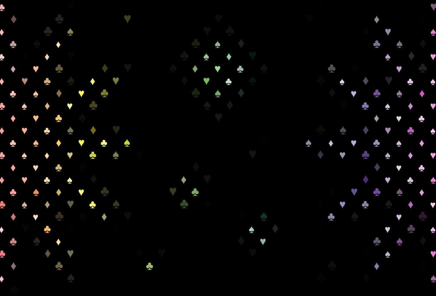 Dark multicolor, rainbow vector texture with playing cards.