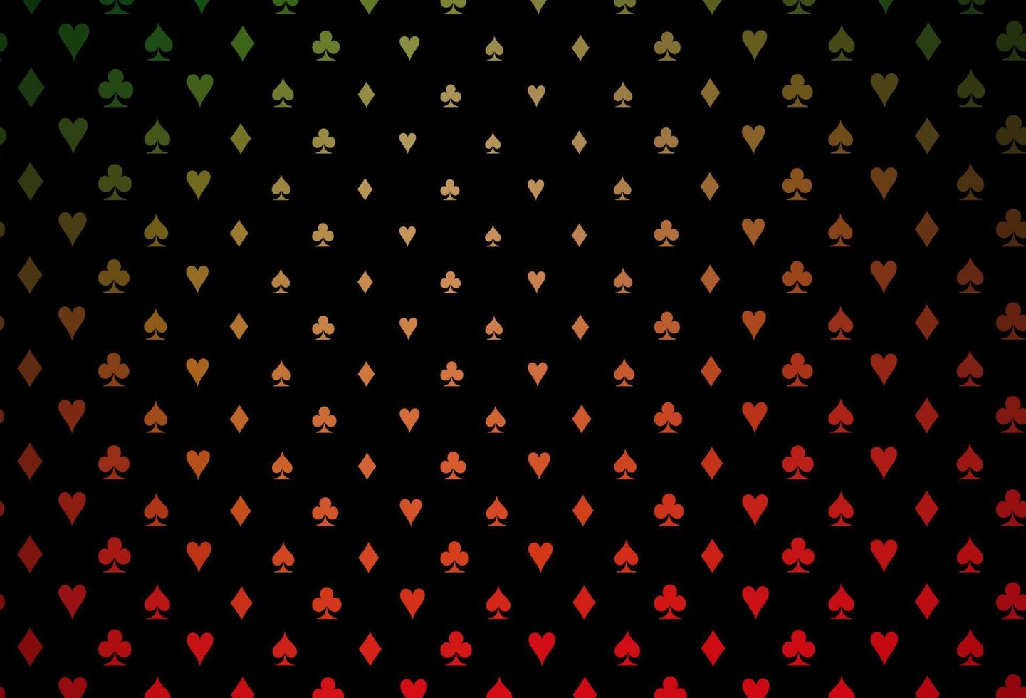 Dark green, red vector template with poker symbols.