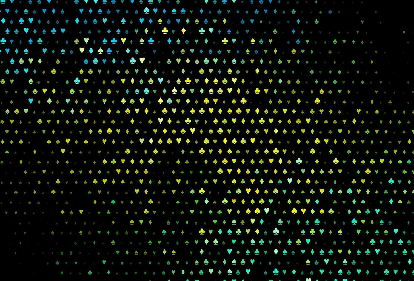 Dark green, yellow vector pattern with symbol of cards.