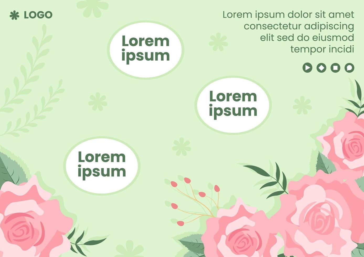 venta de primavera con flor flores plantilla de folleto diseño plano ilustración editable de fondo cuadrado para redes sociales o tarjeta de felicitación vector