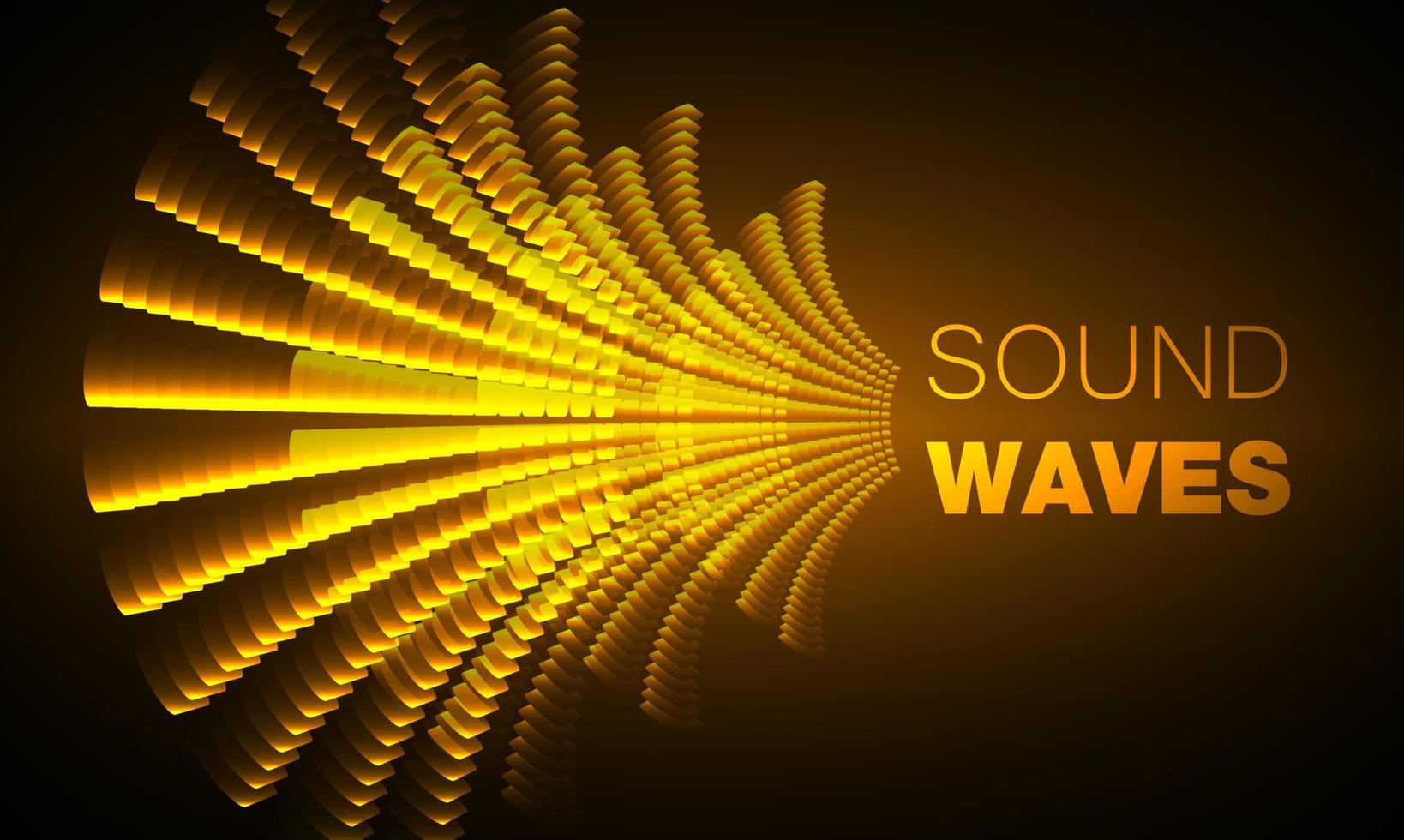 Sound waves oscillating dark light vector