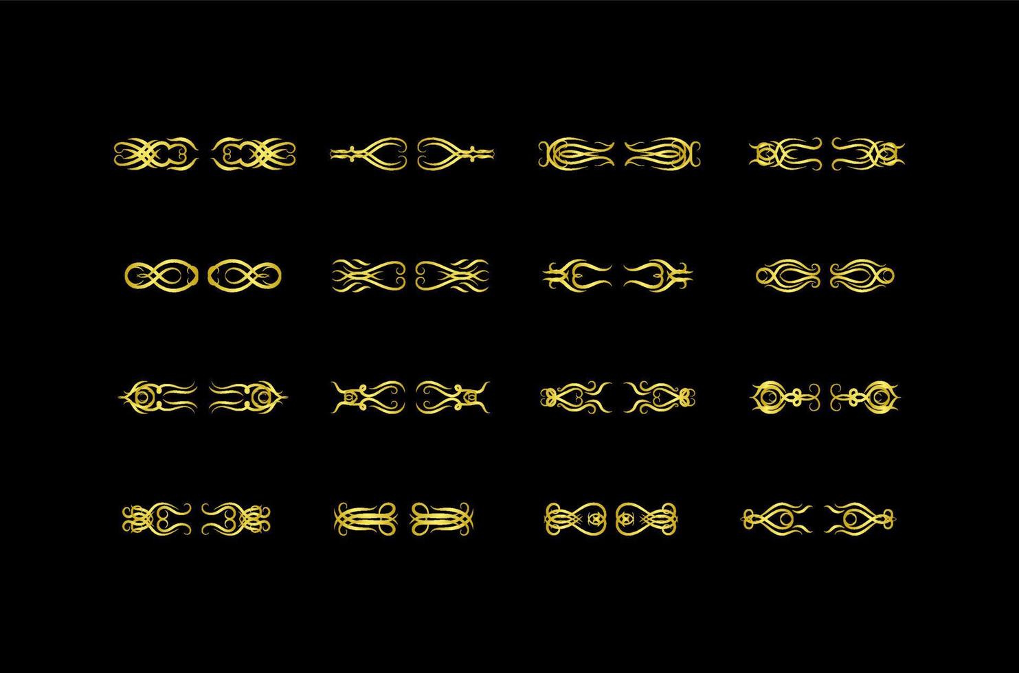 Gold Borders Elements Set Collection, ornament Vector