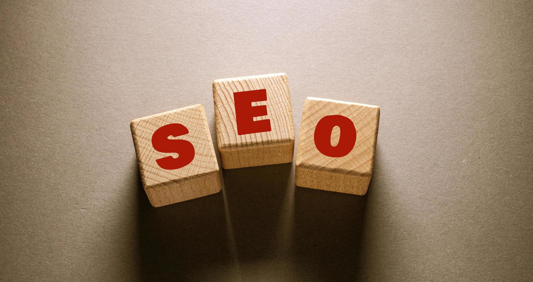 S E O Word with Wooden Cubes photo