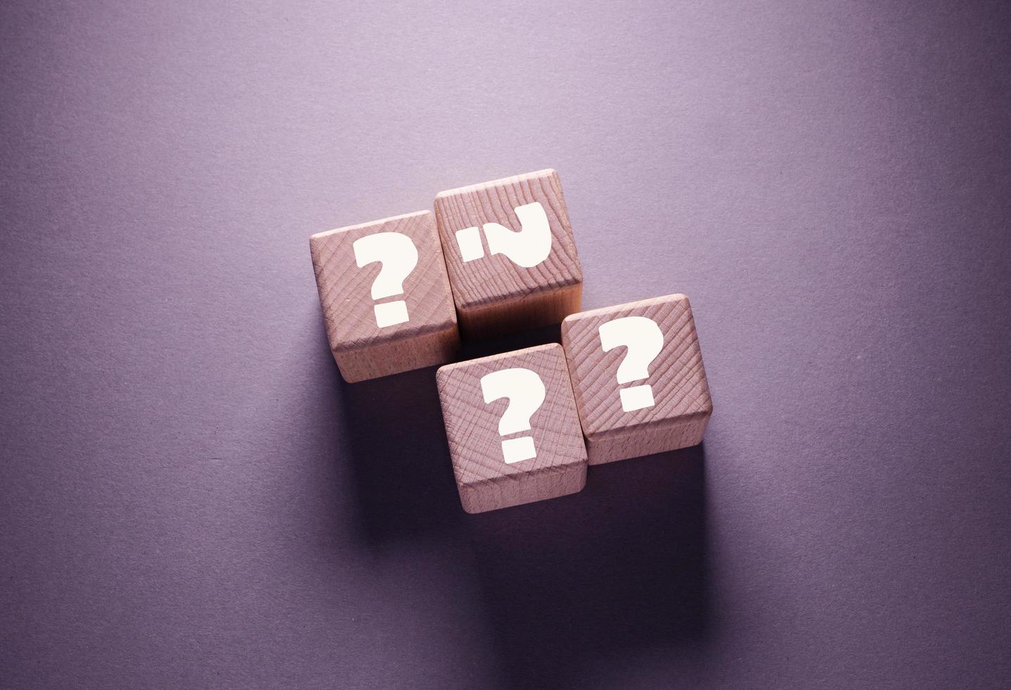 Question Mark Word with Wooden Cubes photo