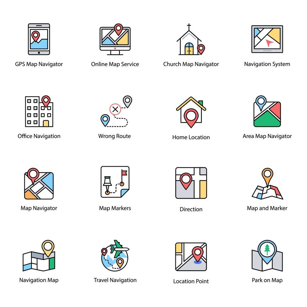 Map And Navigation Concepts vector