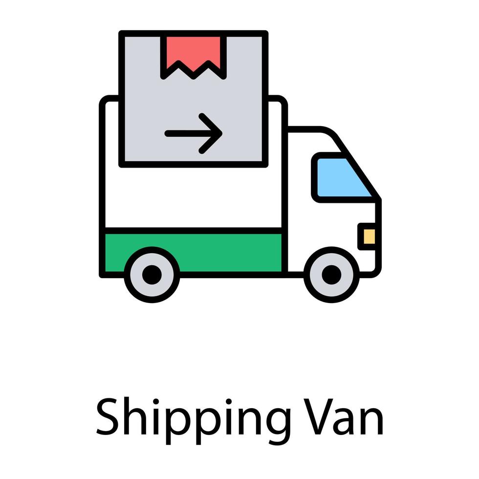 Trendy Shipping Van vector