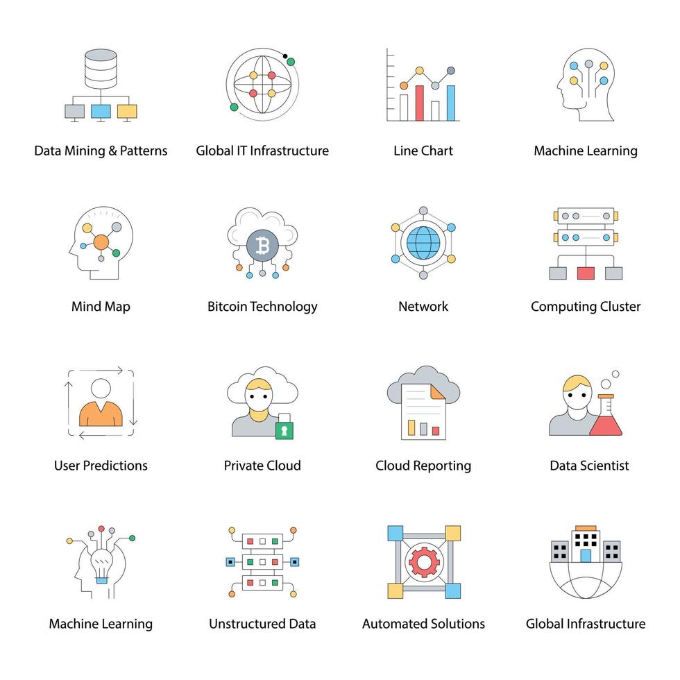 Set Of Data Science vector