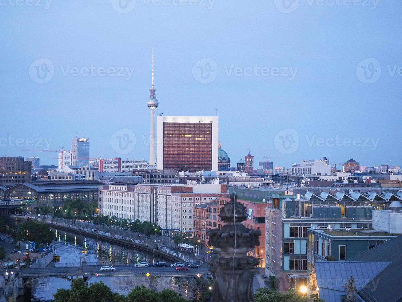 Aerial view of Berlin at night photo