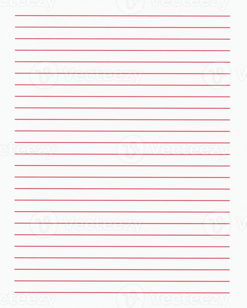 lined white paper with red lines texture background photo