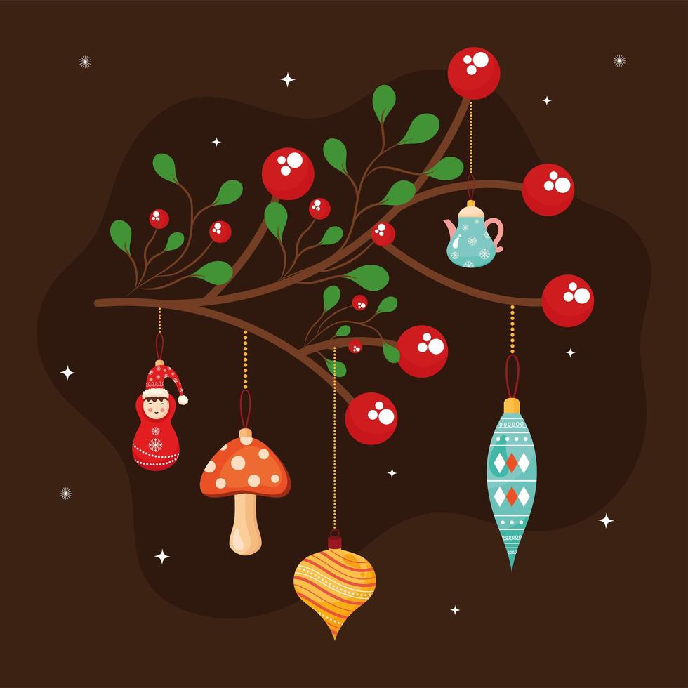 christmas decorations hanging vector