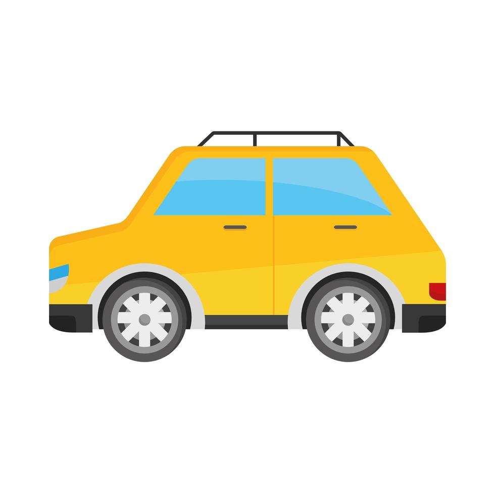 yellow car sideview vector