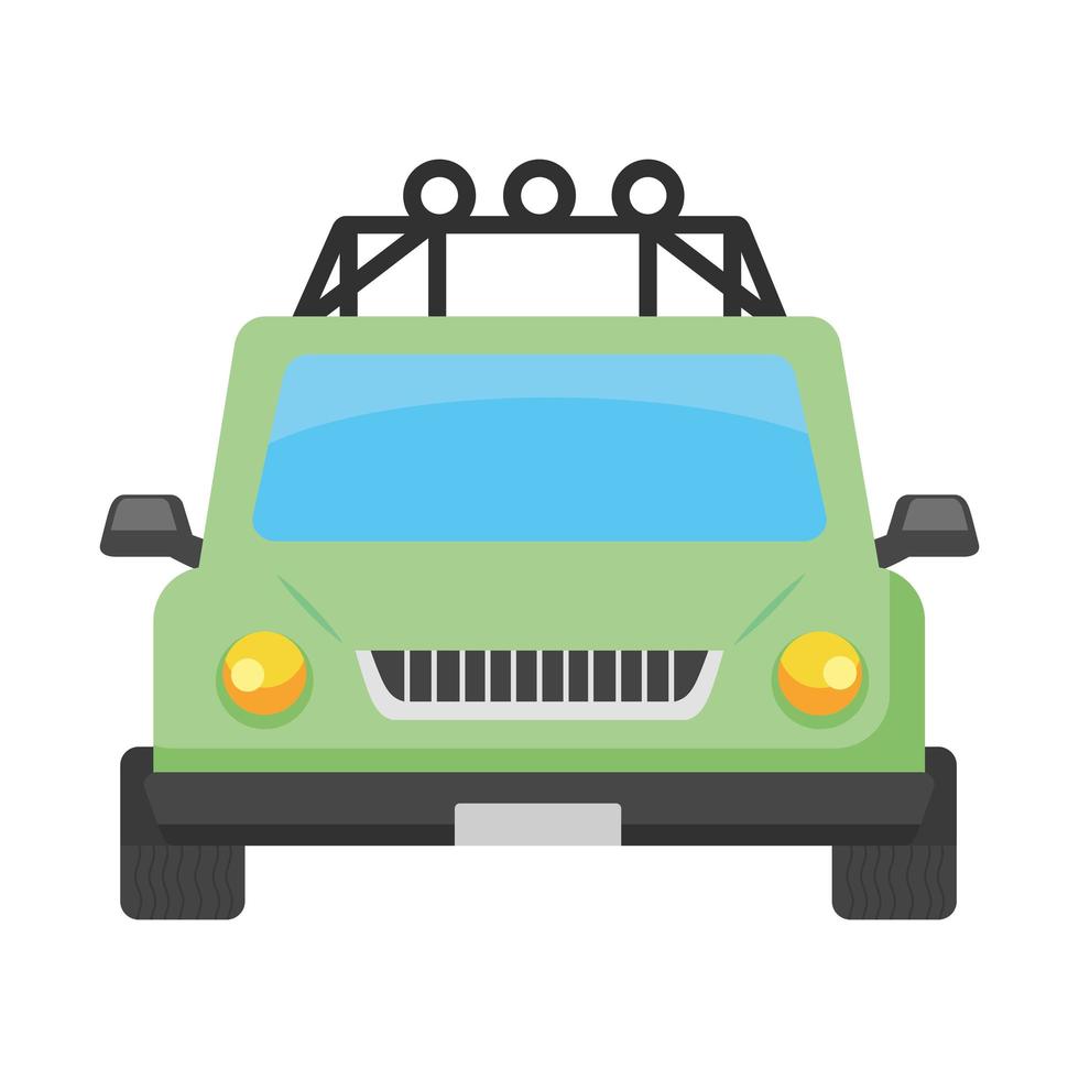 green car front view vector
