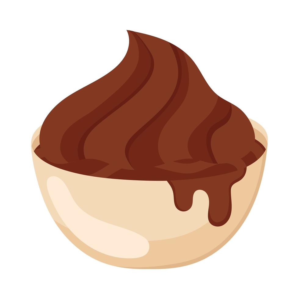 chocolate topping in bowl vector