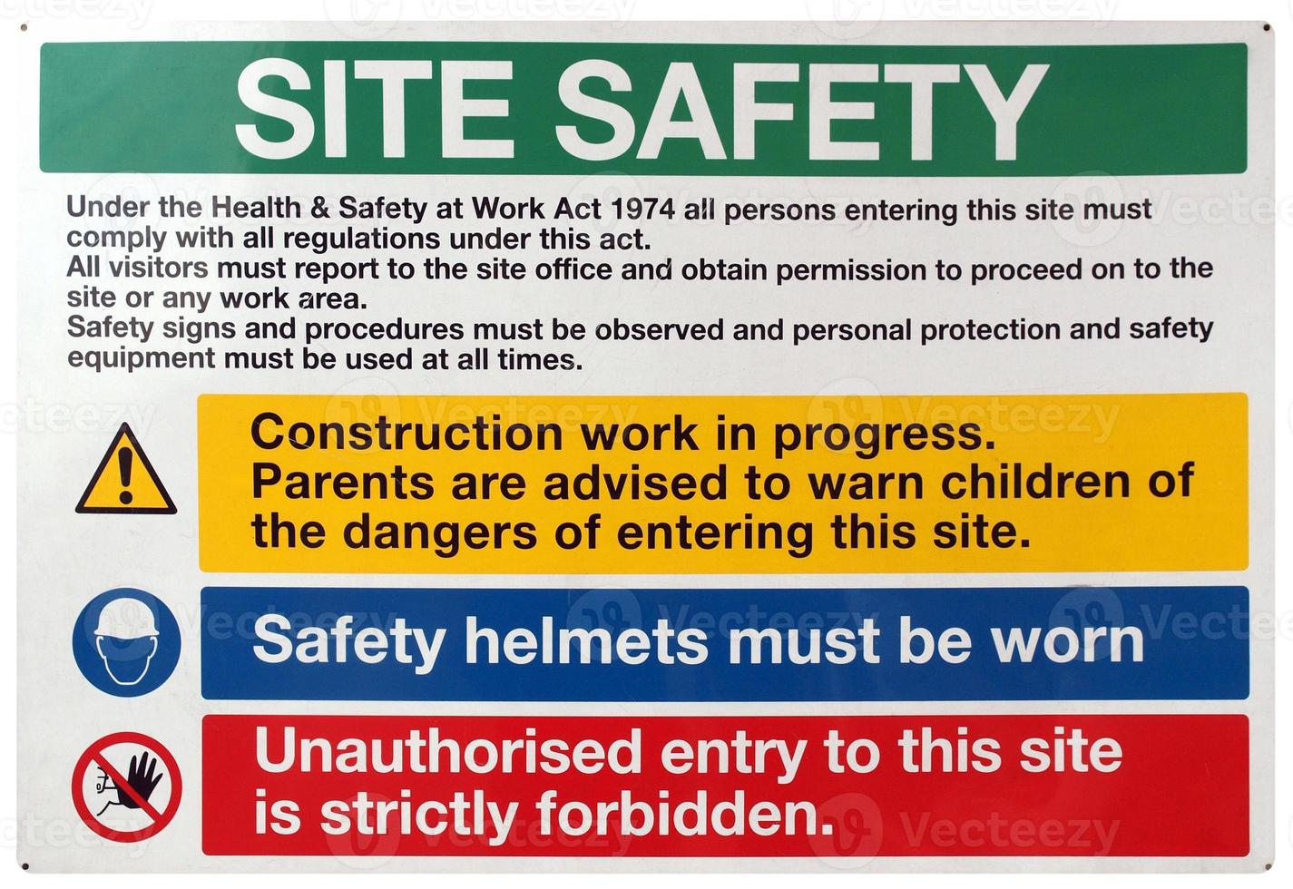Site safety sign photo