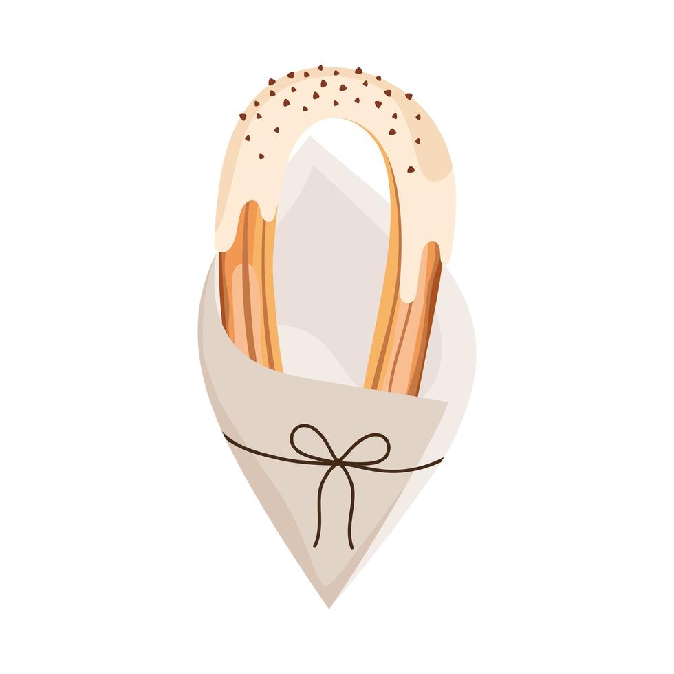 churro with sauce vector