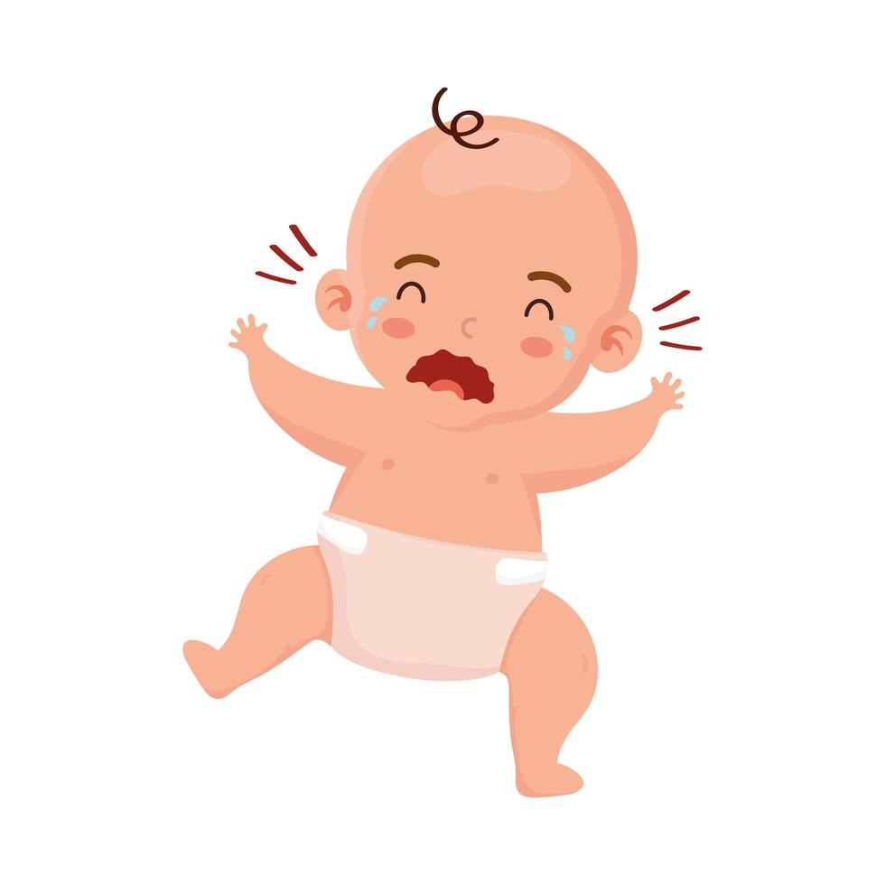 little baby crying vector
