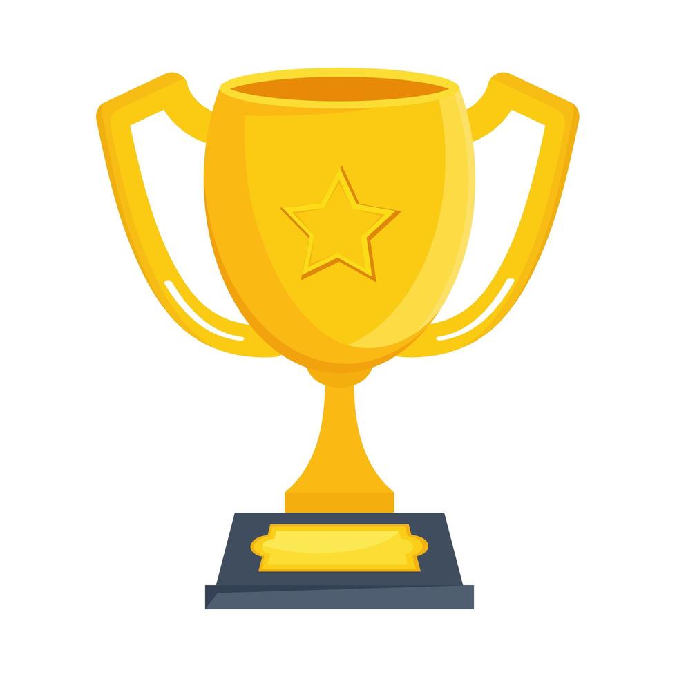 golden trophy cup award vector