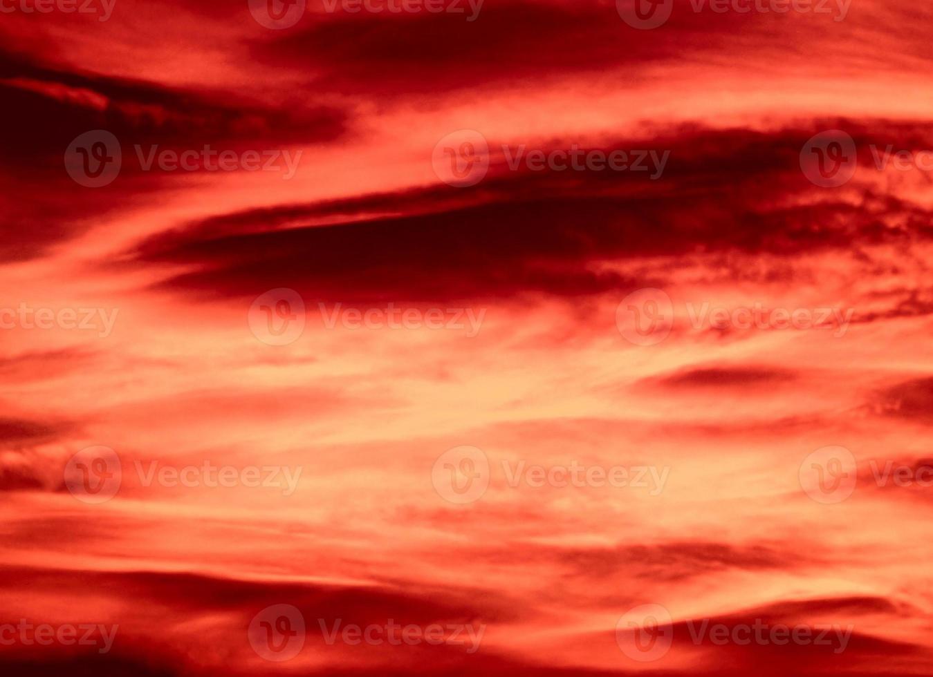red sunset sky with clouds background photo