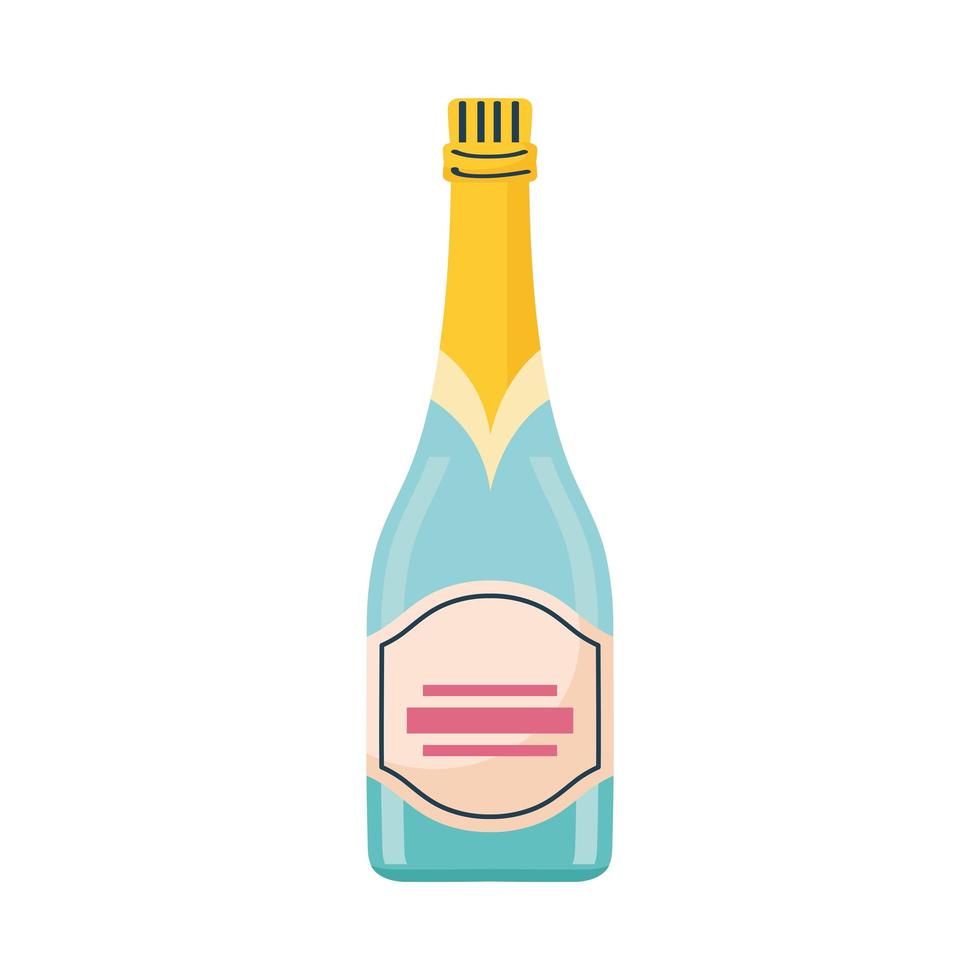 blue champagne bottle vector