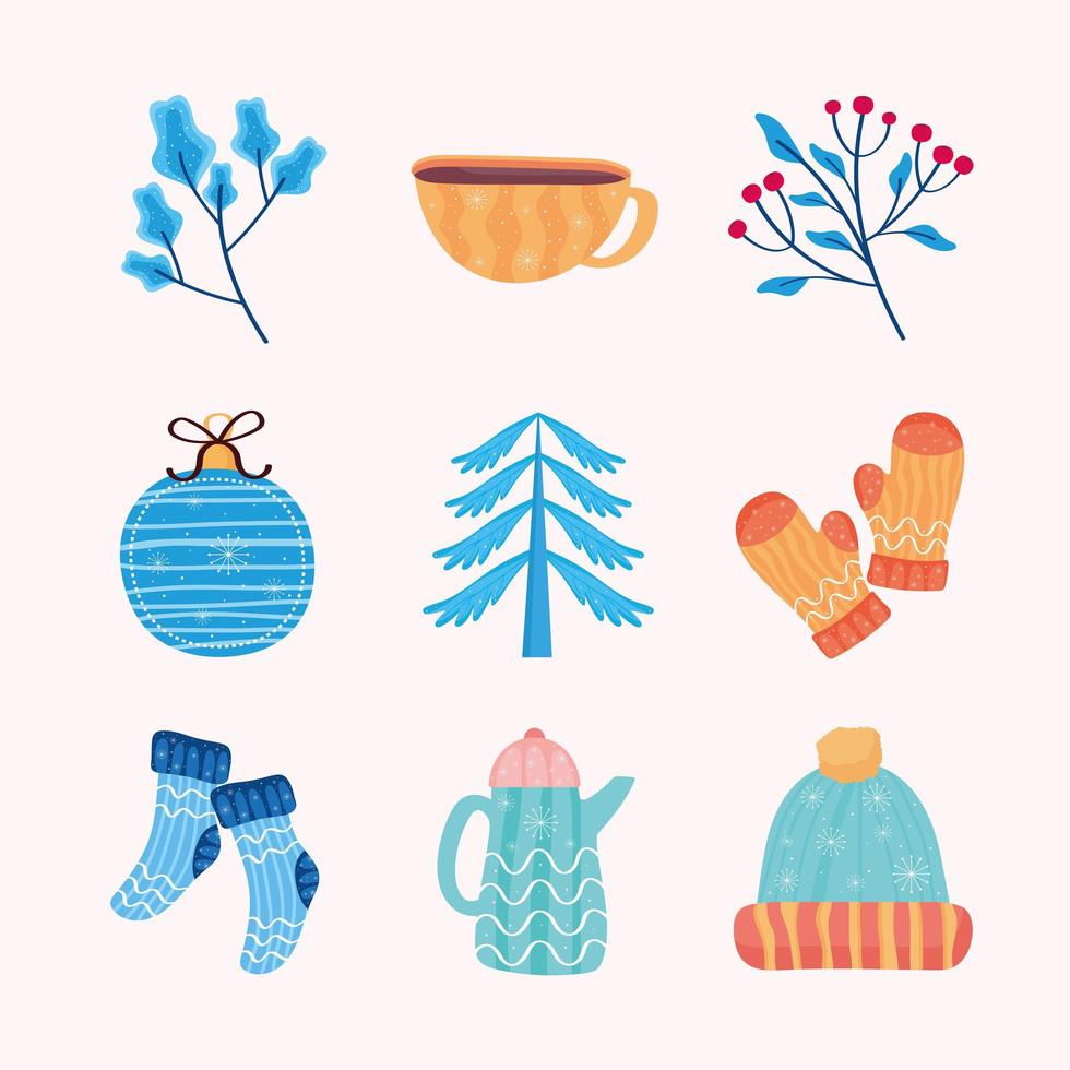 icons of winter vector