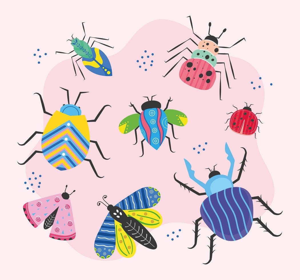 group of insects vector