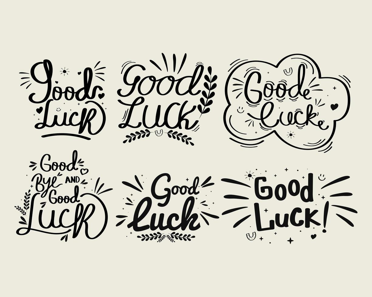 good luck six quotes vector