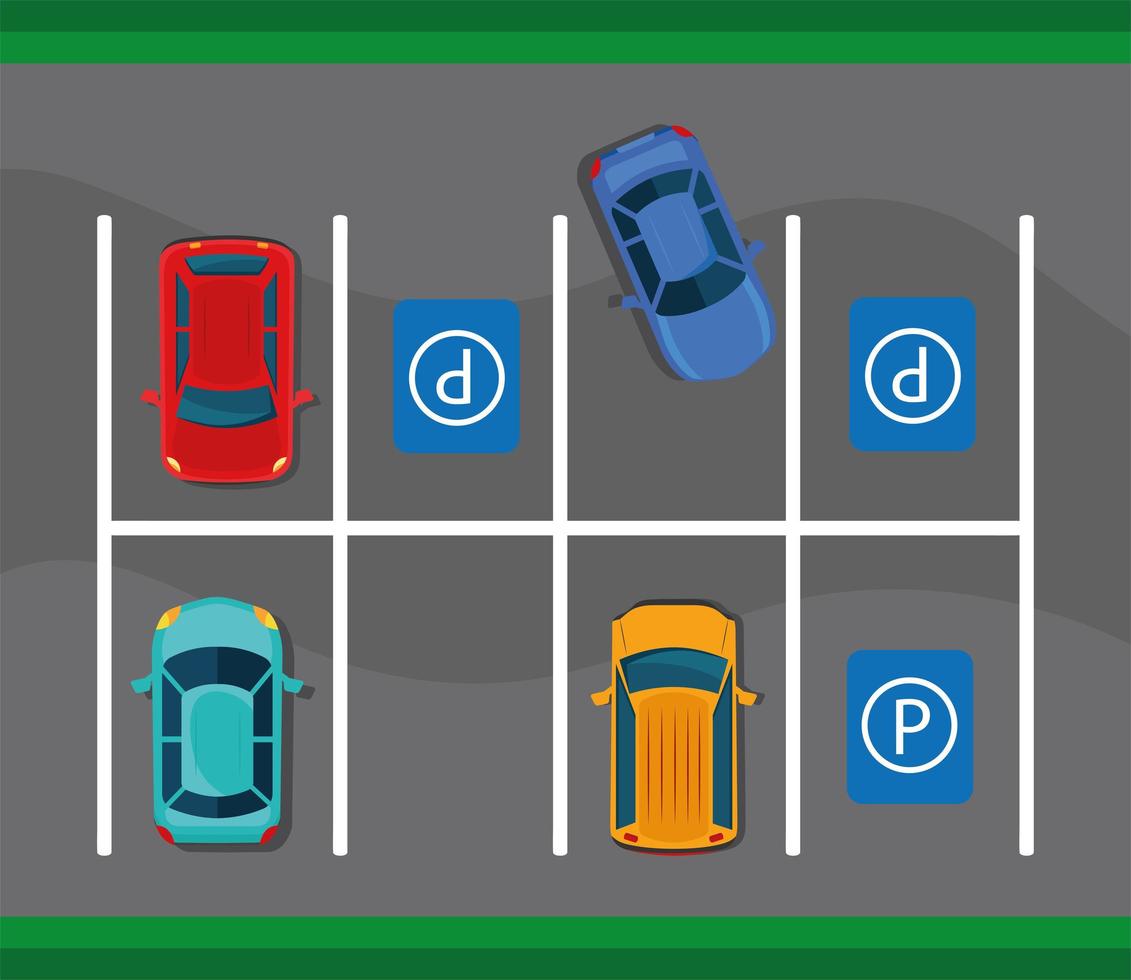 parking zone scene vector