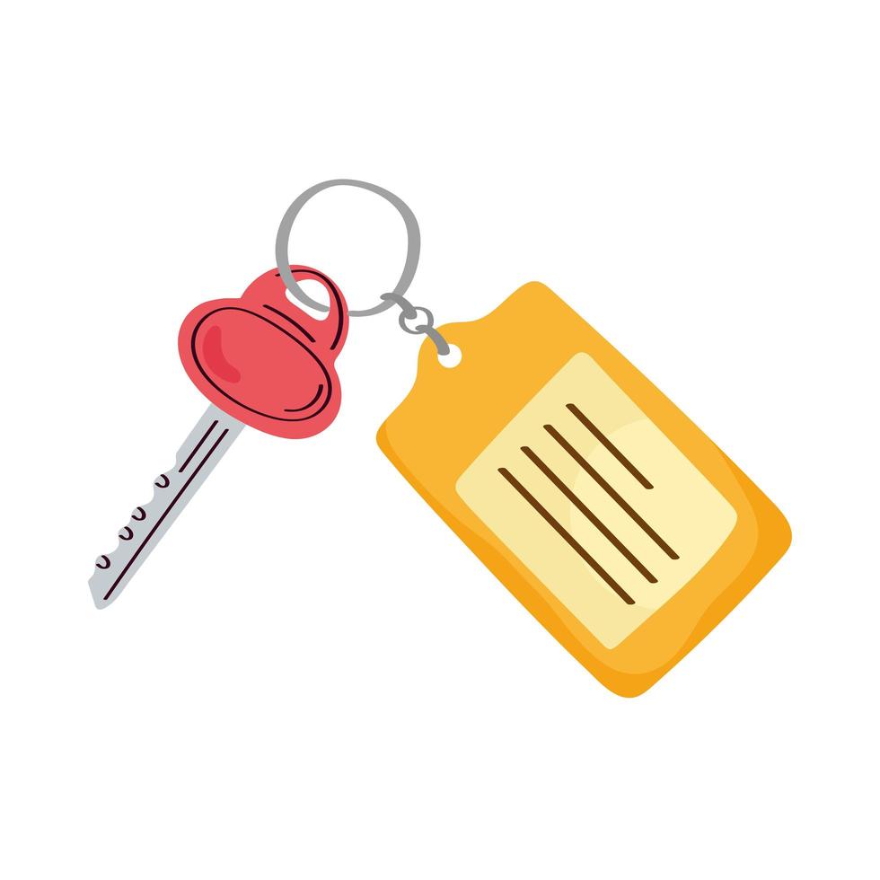 old key with keychain vector