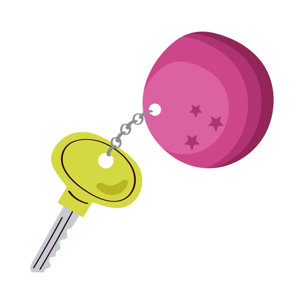 key with keychain in round shape vector