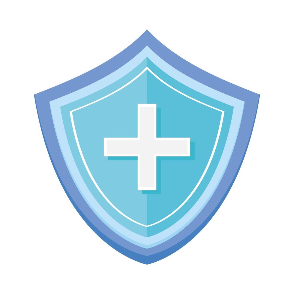 shield with medical cross vector