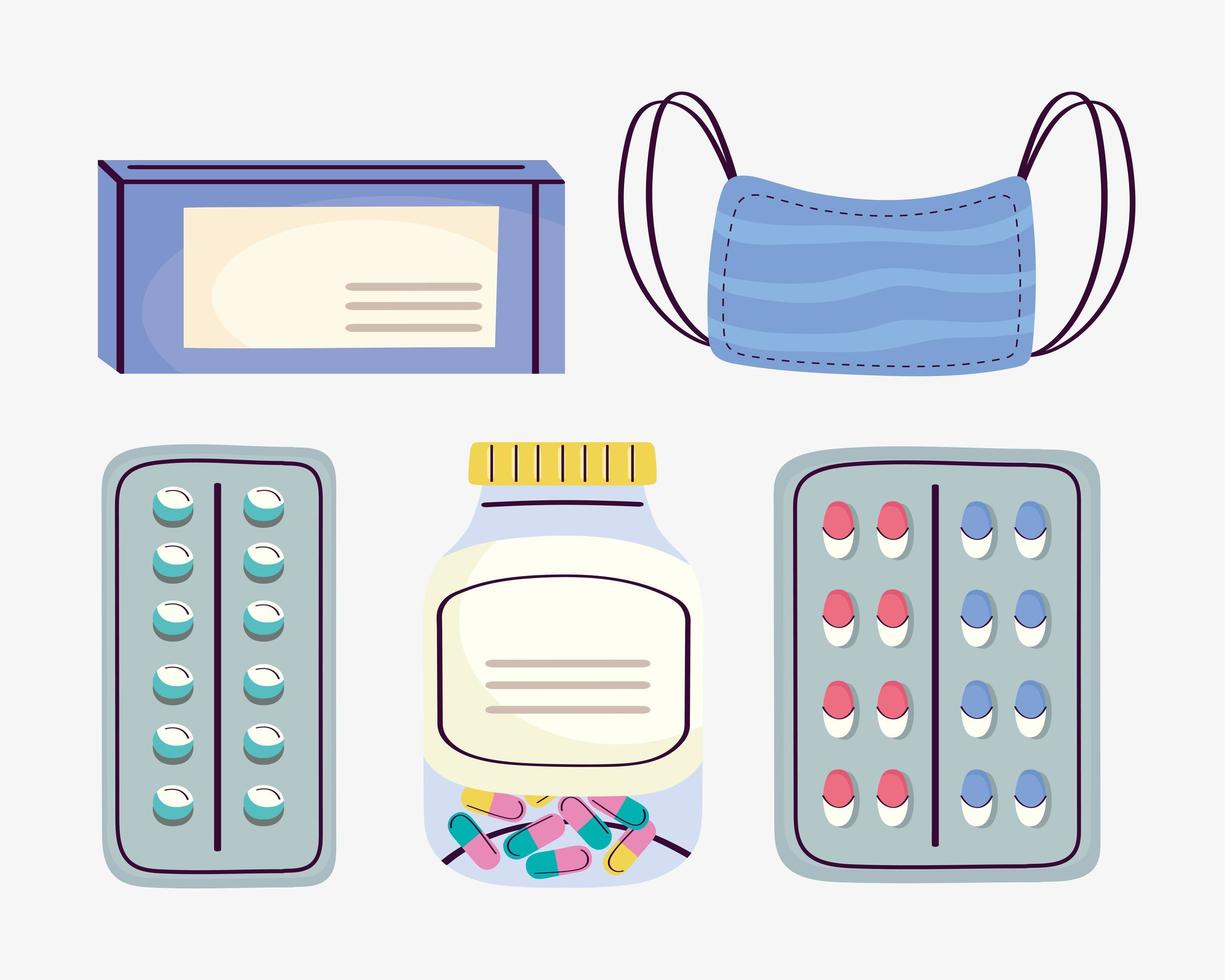 medical and medicine objects vector