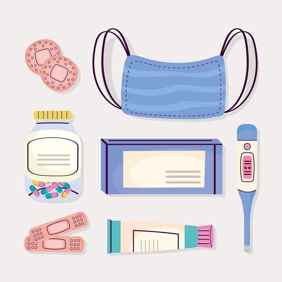 medical equipments icons vector