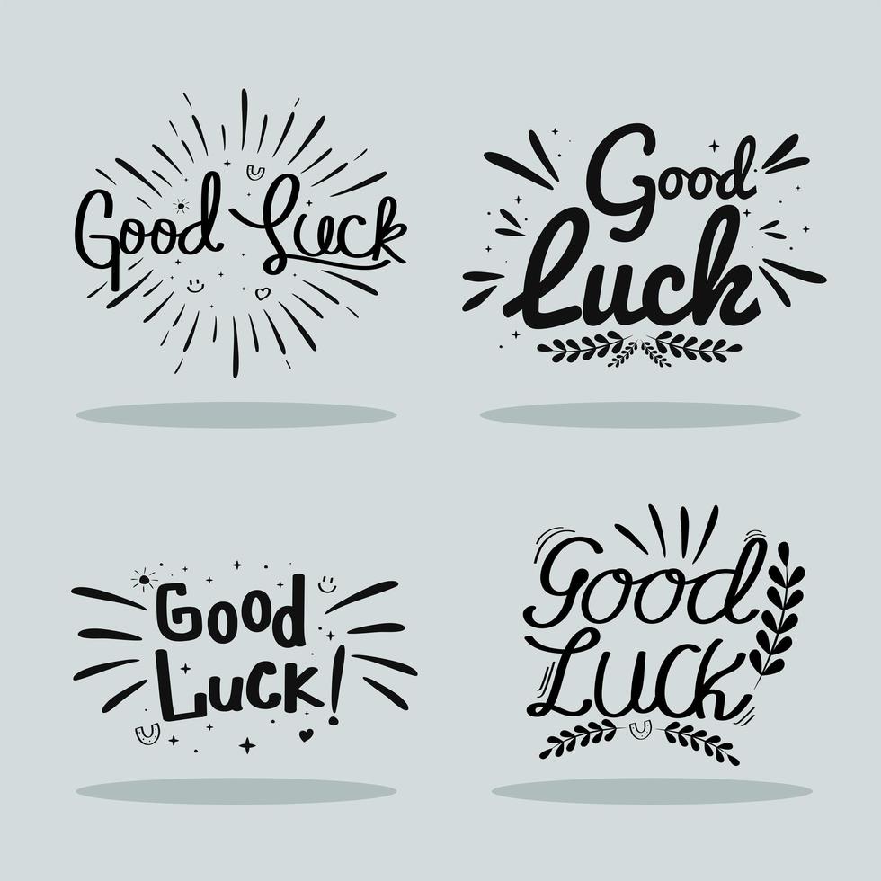 four good luck quotes vector