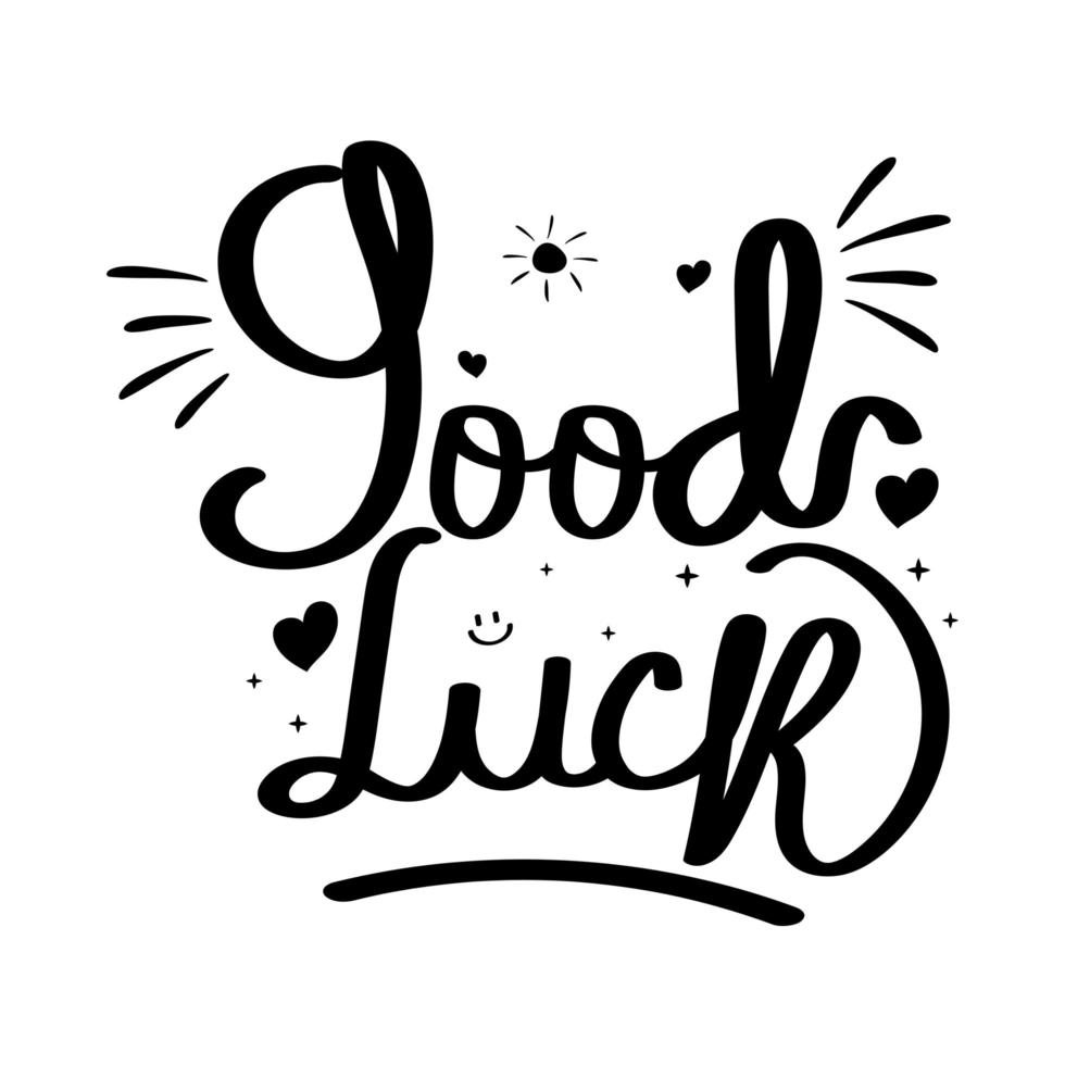 good luck and hearts vector