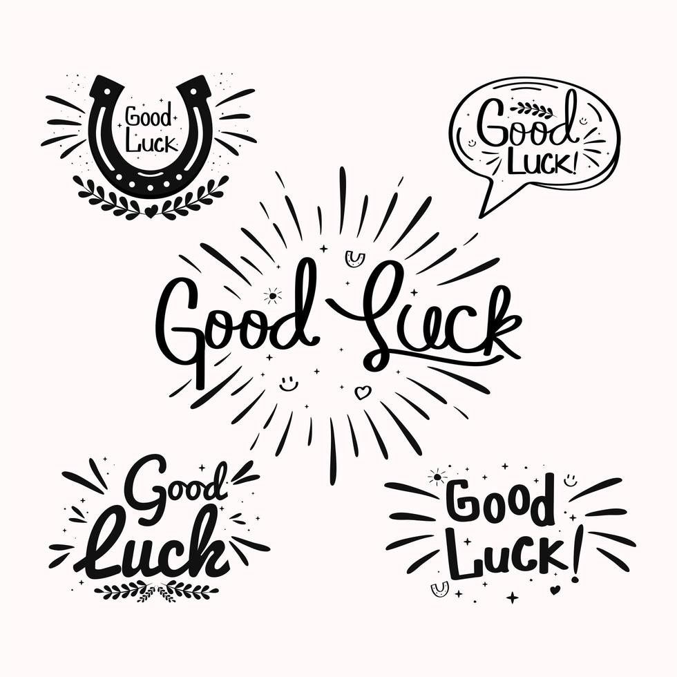 five good luck quotes vector