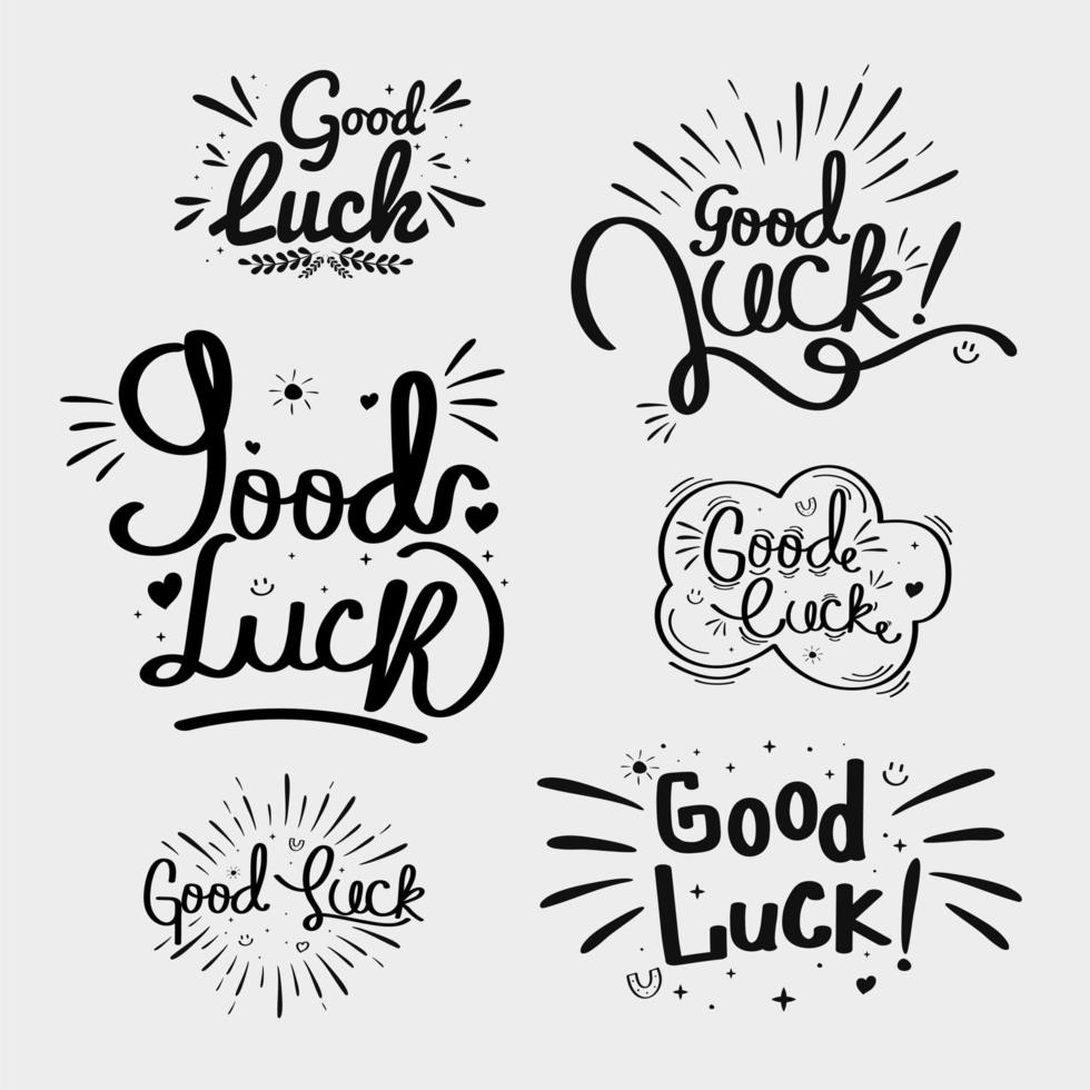 six good luck quotes vector