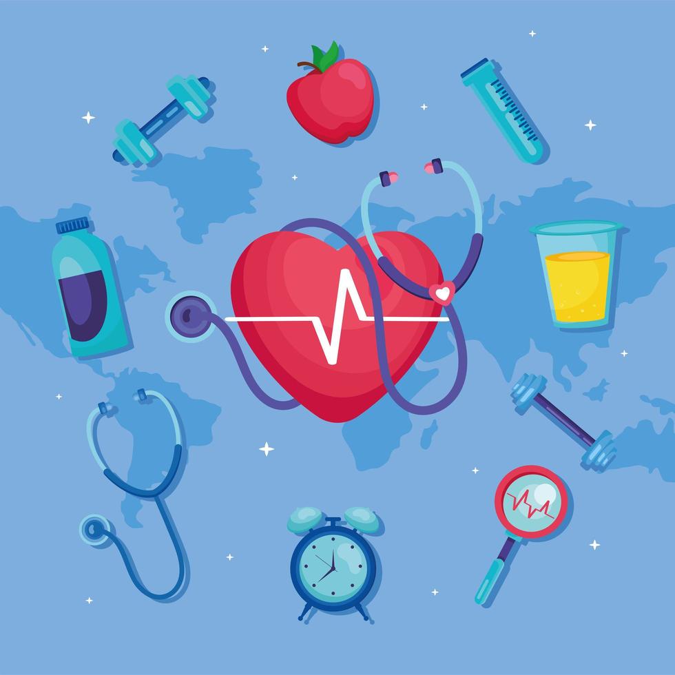 ten health care icons vector
