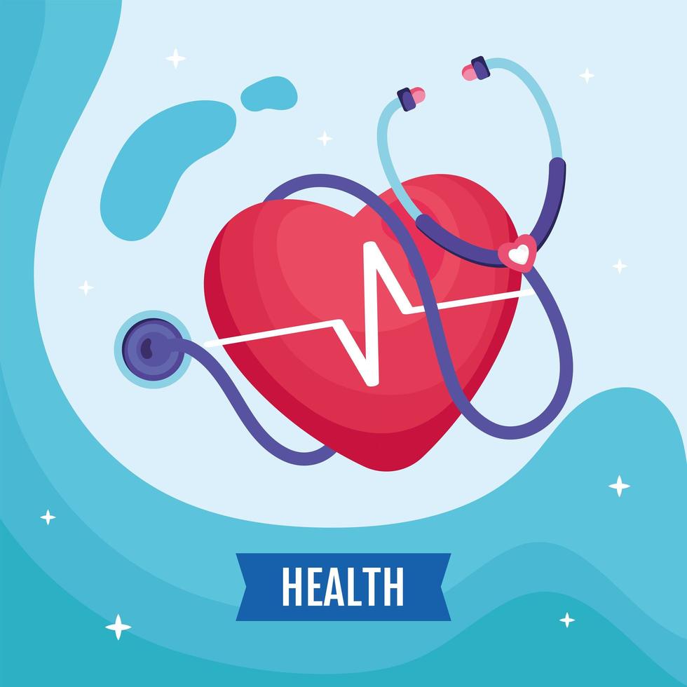 heart and stethoscope vector