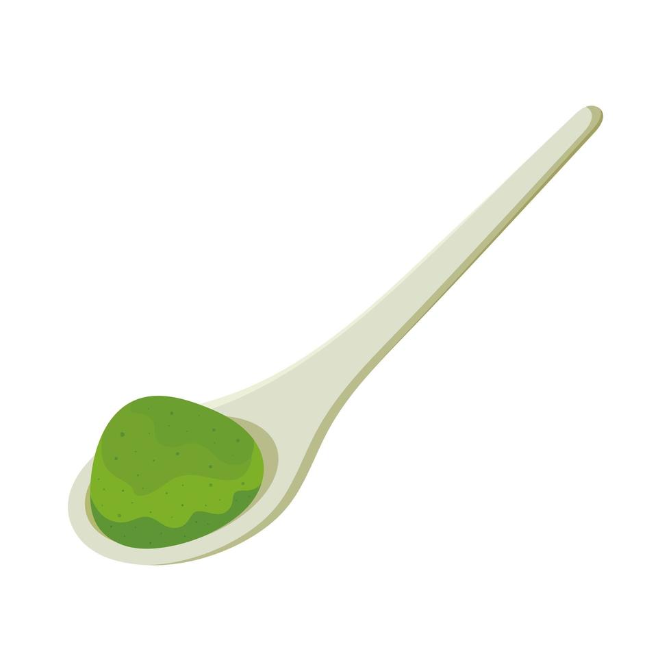 green tea in spoon vector