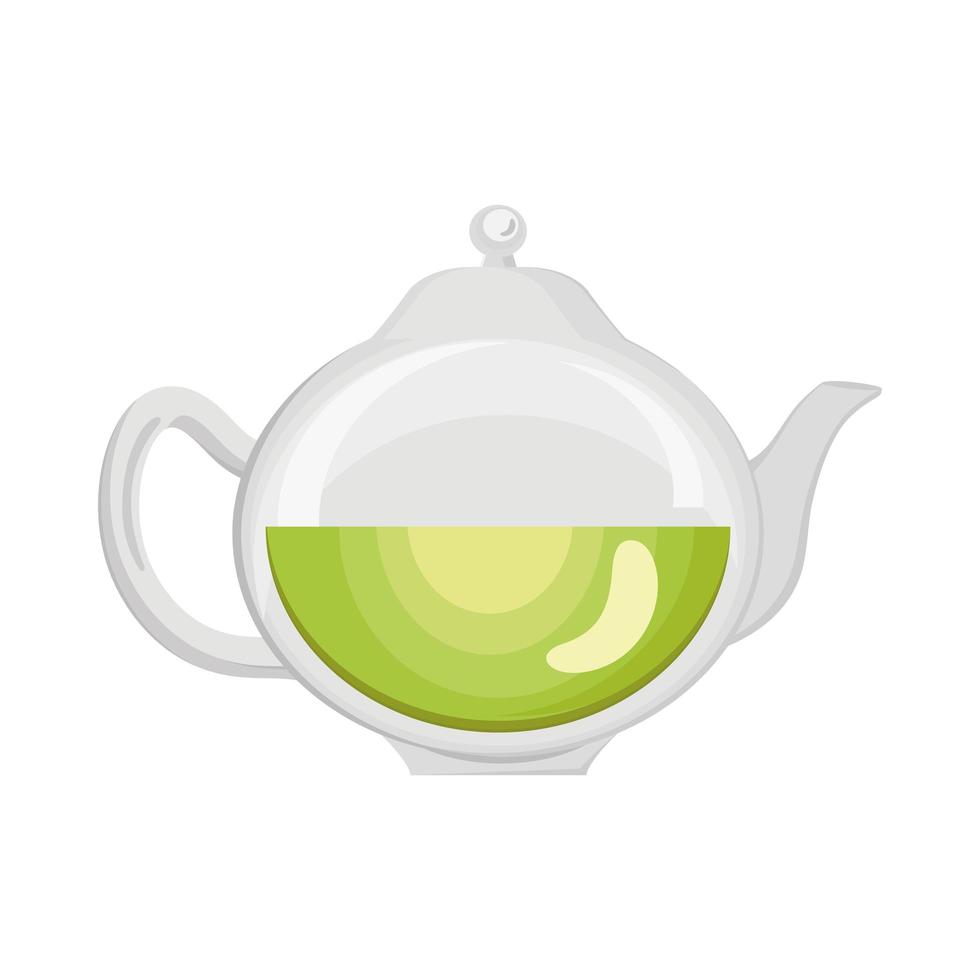 green tea teapot vector