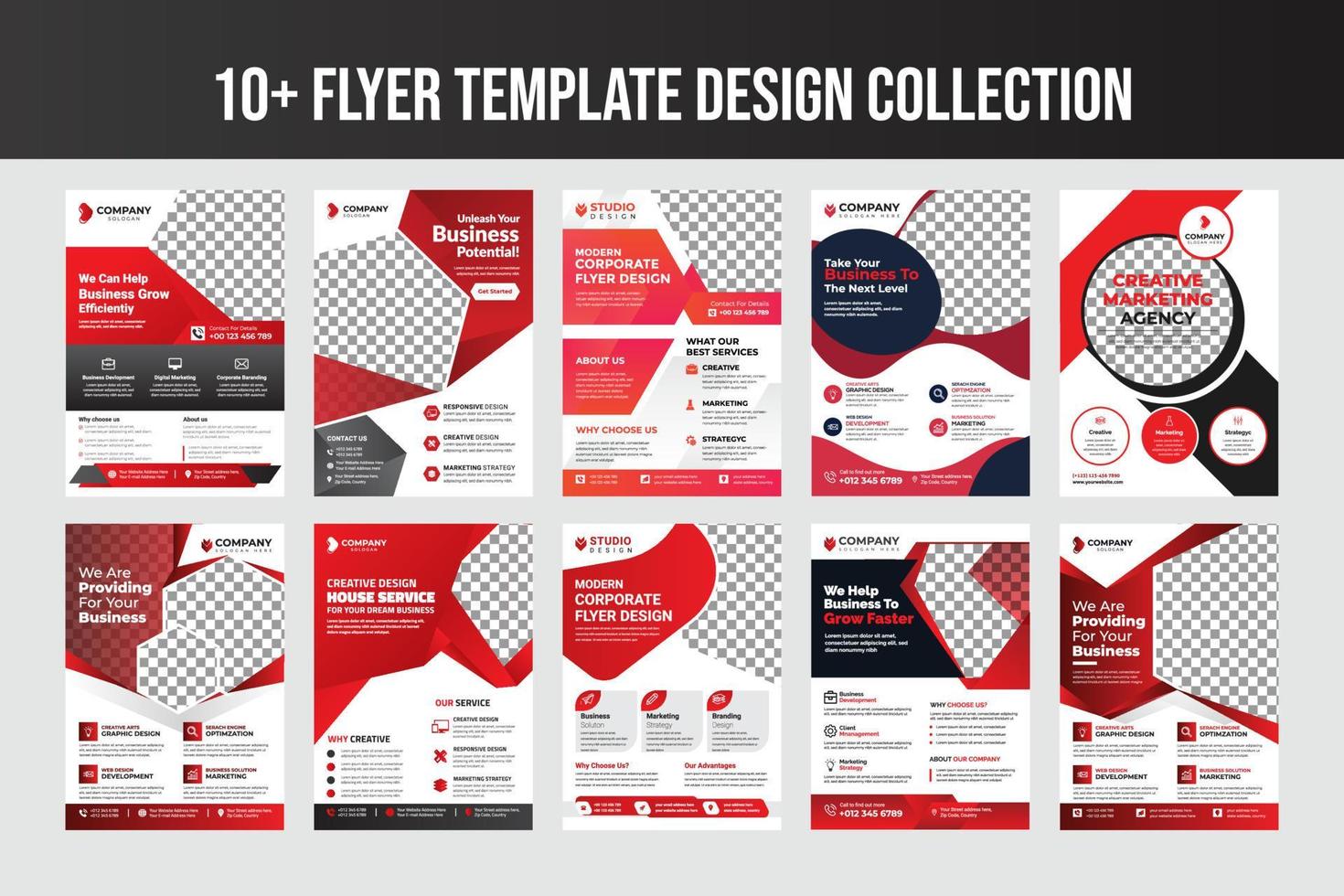 Modern Corporate Flyer Template Design Bundle Collection vector