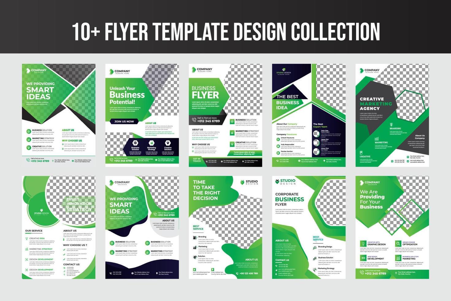 Modern Corporate Flyer Template Design Bundle Collection vector