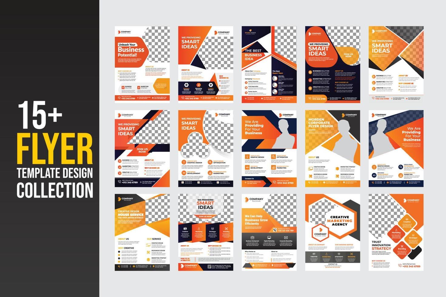 Modern Corporate Flyer Template Design Bundle Collection vector