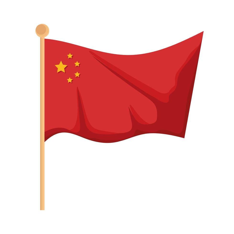 bandera china en poste vector